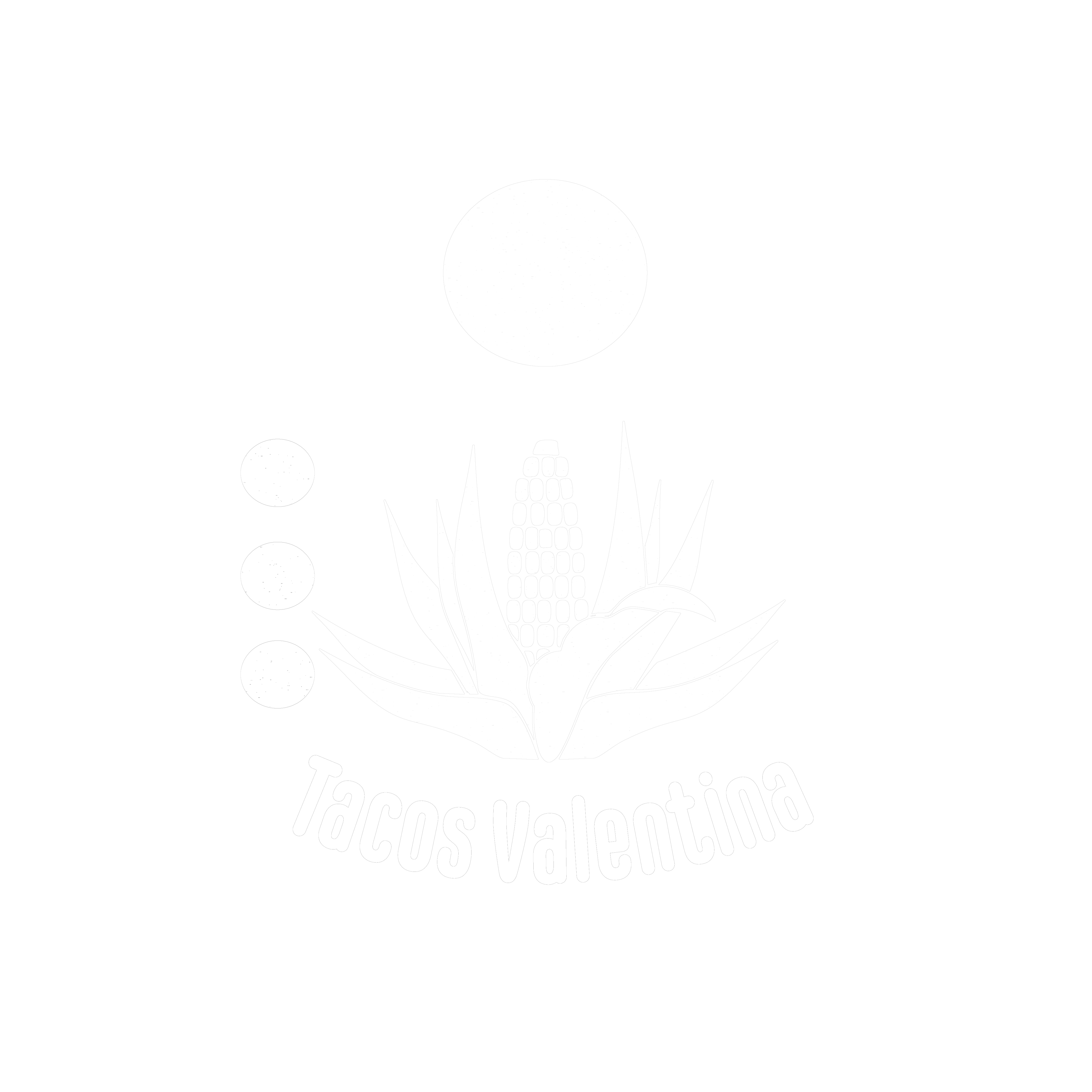 tacos valentina logo on a black background